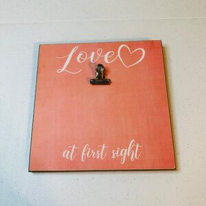 Love At First Sight Photo Holder Frame Pink Valentines Display Photo Frame